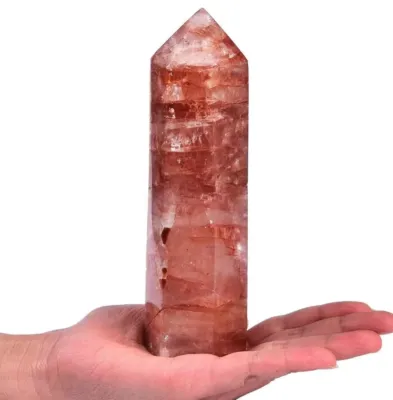 Red Hematoid Quartz Obelisk Tower