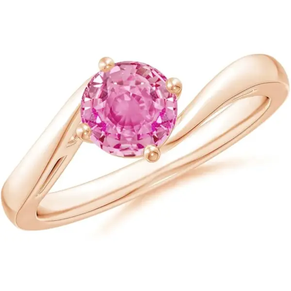 ANGARA Classic Round Pink Sapphire Bypass Ring