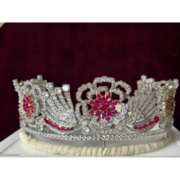 Royal Burmese Ruby Floral Tiara