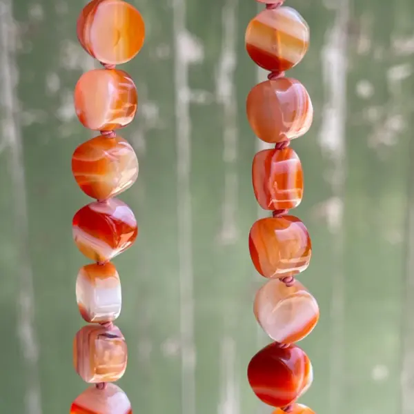 Sardonyx Coin Knotted Cord Necklace