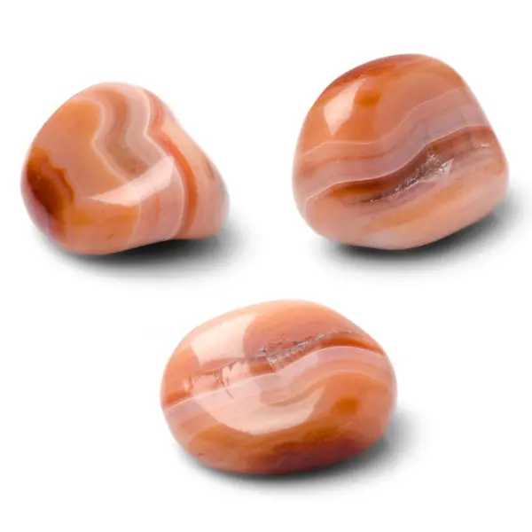 Three pieces of Sardonyx tumbles stones - August birthstones
