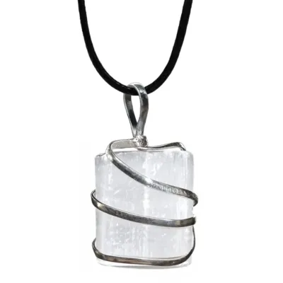 Selenite Crystal Pendant Necklace