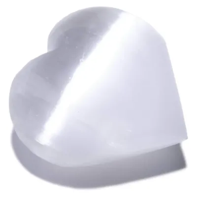 Selenite Heart Worry Stone