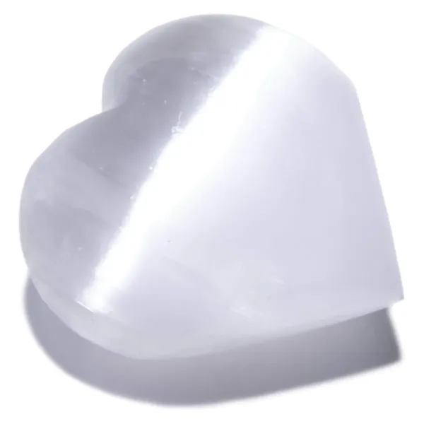 Selenite Heart Worry Stone
