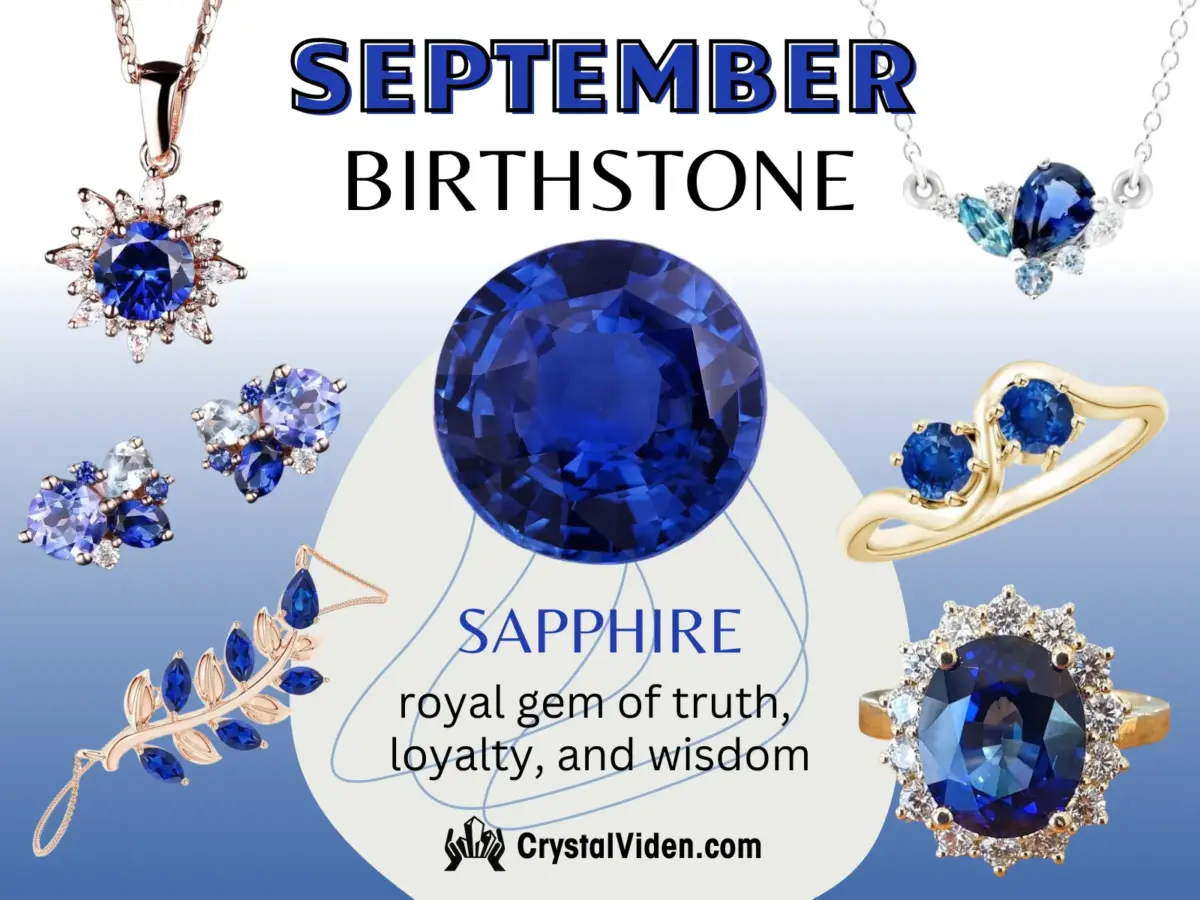 September Birthstone: Sapphire - crystal and jewellery - necklaces, bracelets, earrings
