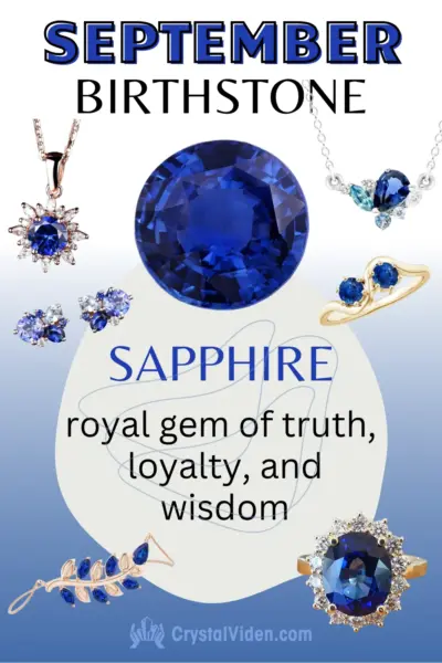 September Birthstone: Sapphire - crystal and jewellery - necklaces, bracelets, earrings