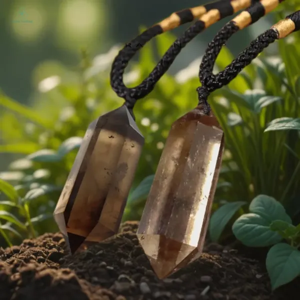 Two Smoky Quartz Double Point Necklaces