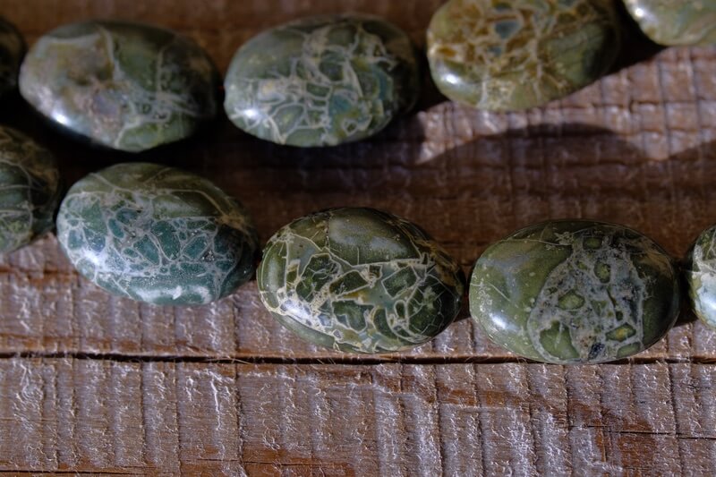 A group of Snakeskin Jasper stones