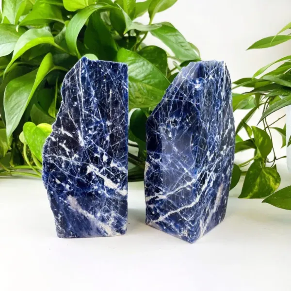 Sodalite Crystal Bookends