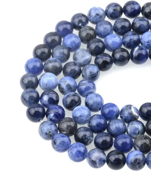 Sodalite Round Beads 100PCS 8mm with Crystal Stretch Cord