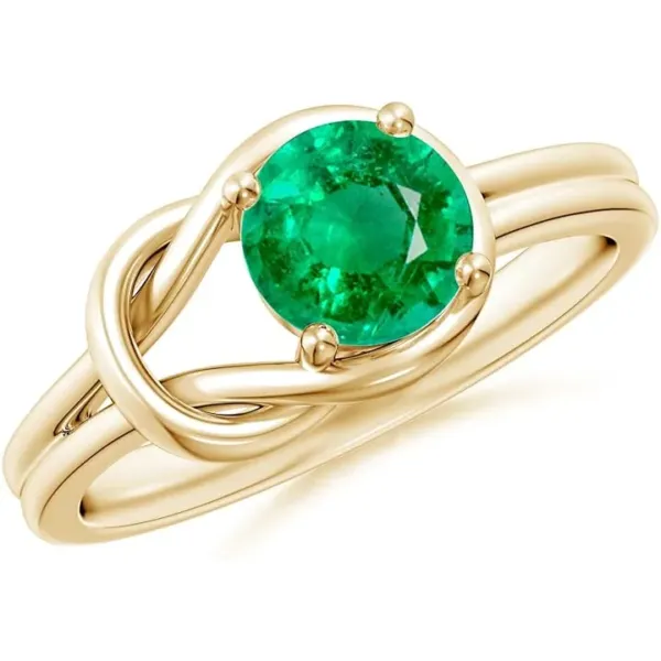 ANGARA Natural Solitaire Emerald Infinity Knot Ring