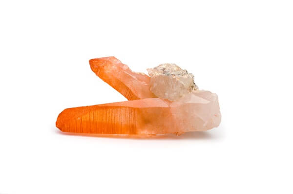 A bright orange piece of Tangerine Quartz