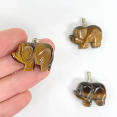 Tiger's Eye Elephant Pendants