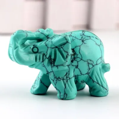 Turquoise Elephant 1.5 Inches Statue