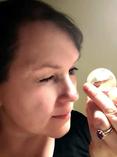 Vanessa gazing into Shaman's dream stone
