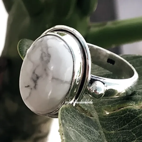 White Howlite Statement Ring