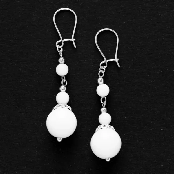 White Onyx Dangle Earrings