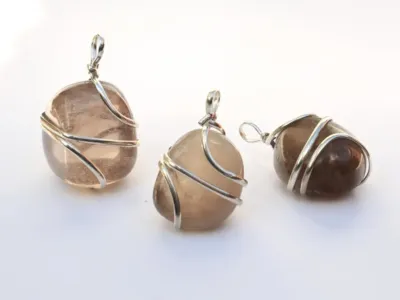 Wire-Wrapped Smoky Quartz Healing Crystal Pendant Necklace
